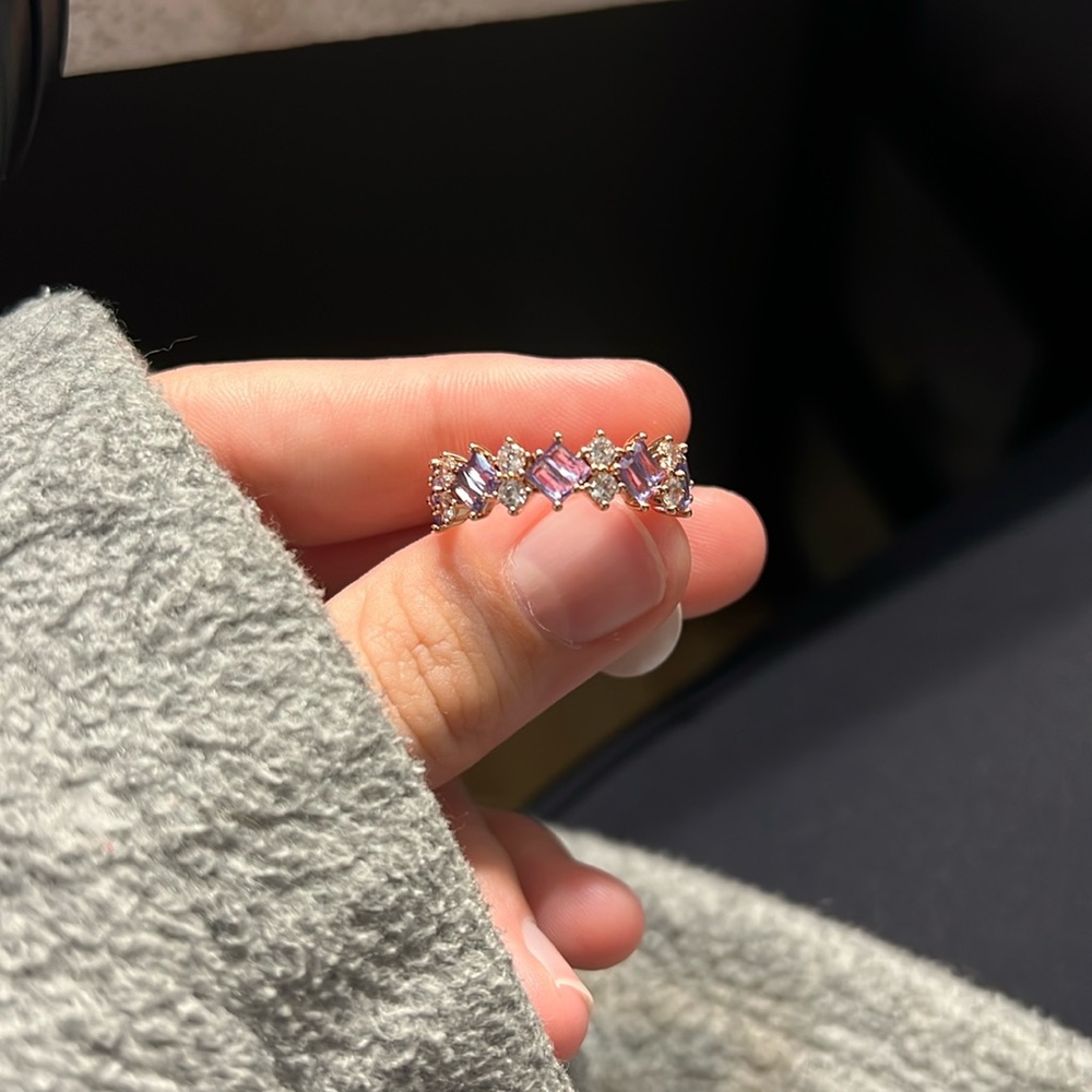 Light Tanzanite Cubic Xirconia ring